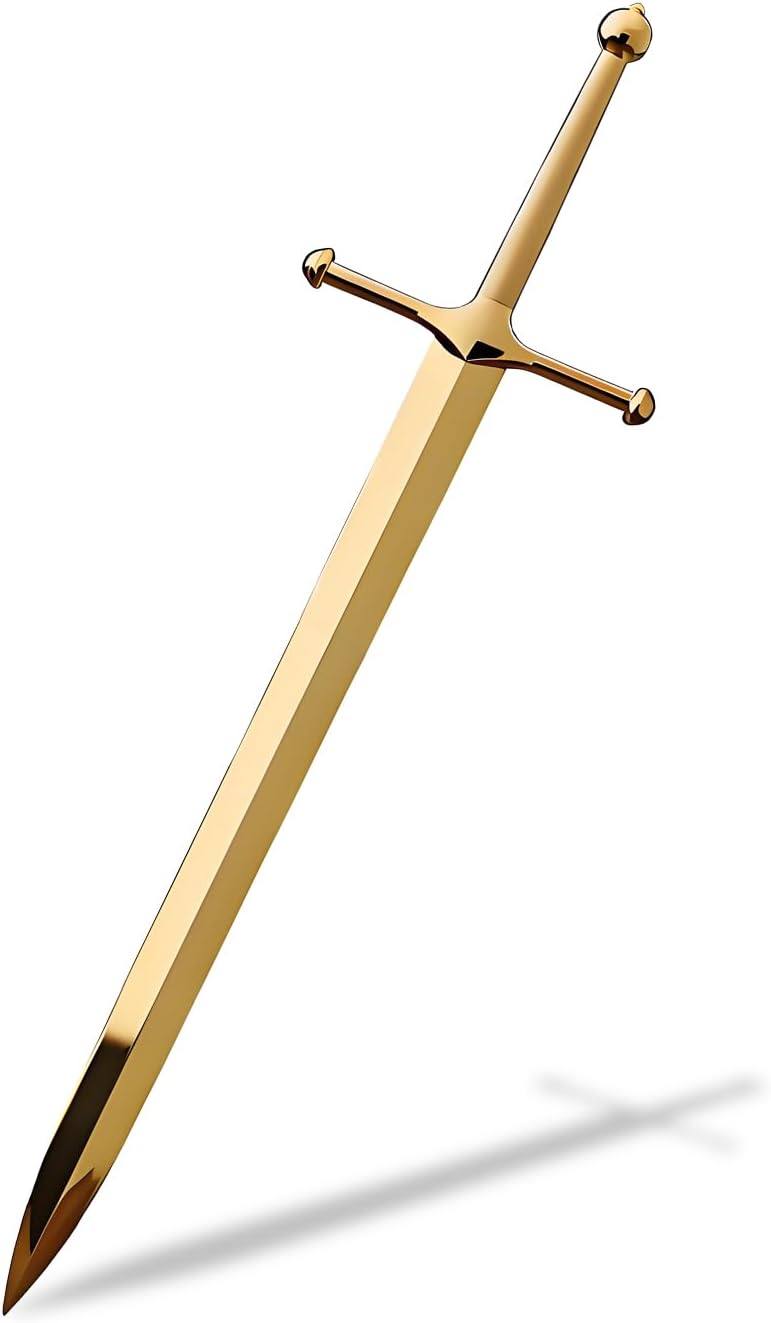 HERSAUL Letter Opener Envelope Slitter Mail Opener Tool Sword Letter Opener Vintage Decorative Letter Opener Knife Desks Decoration Silver Ergonomic Grip Handle Office Mail Supplies（Golden） - Image 1
